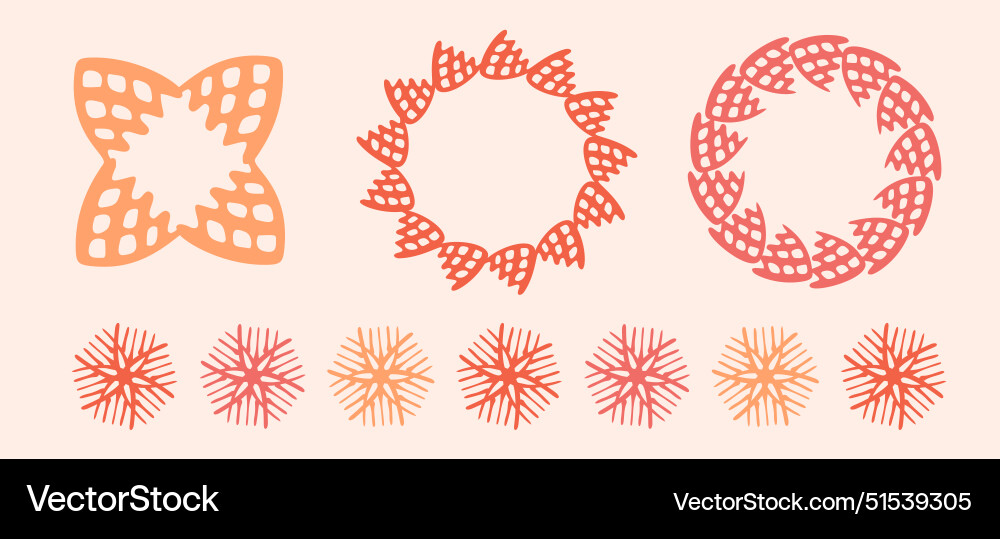 Peach fuzz botanical set texture motif Peach fuzz botanical set texture motif Vector Image