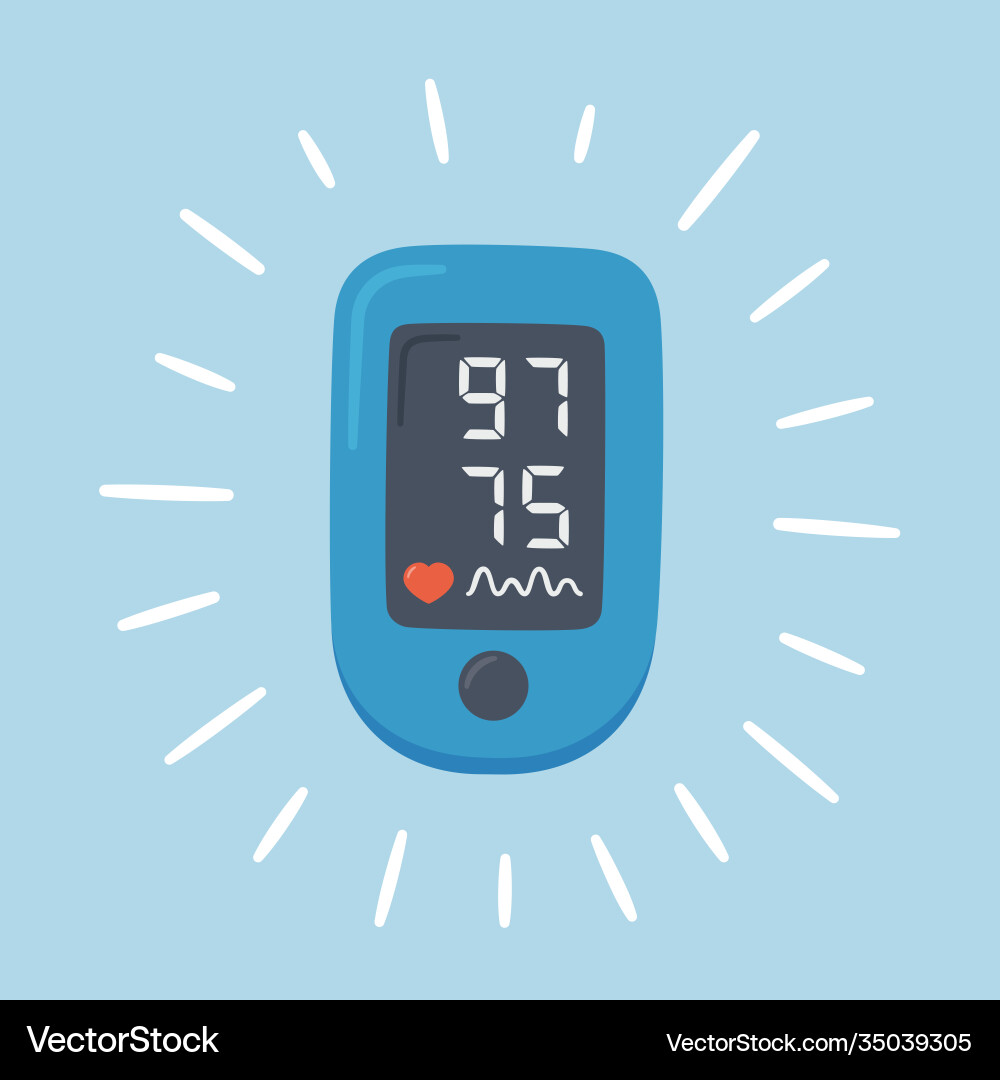 Pulse oximeter with normal value digital device Pulse oximeter with normal value digital device vector image