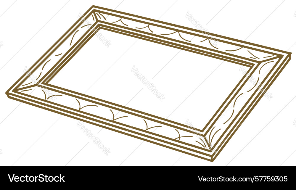 Rustic worn rectangle empty photo frame simple Vector Image