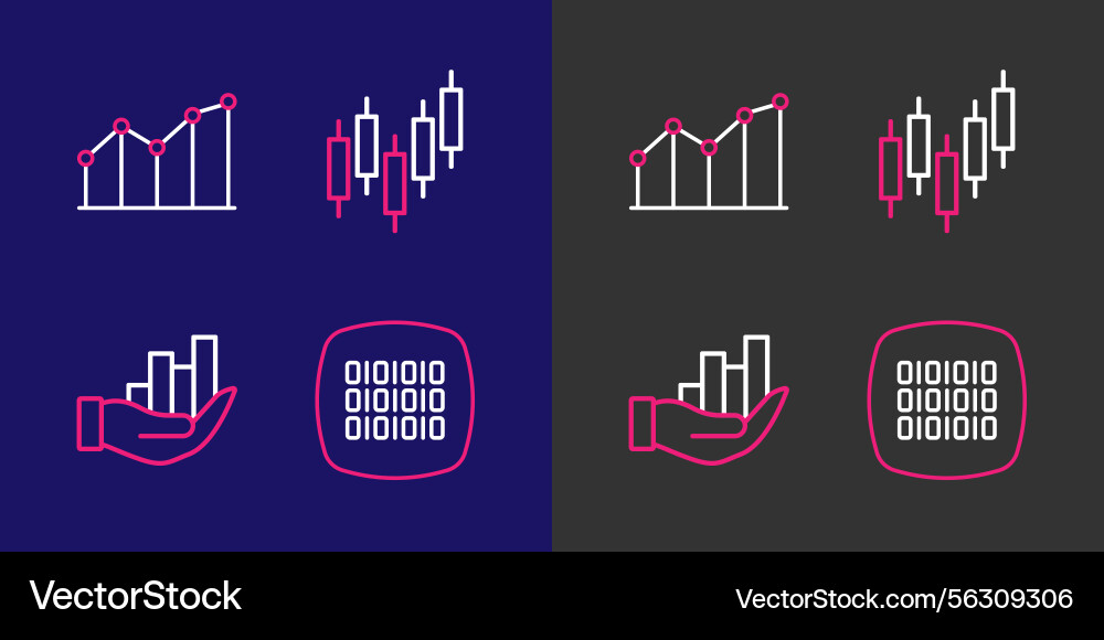 Binary Code & Stock Charts Infographic vector image