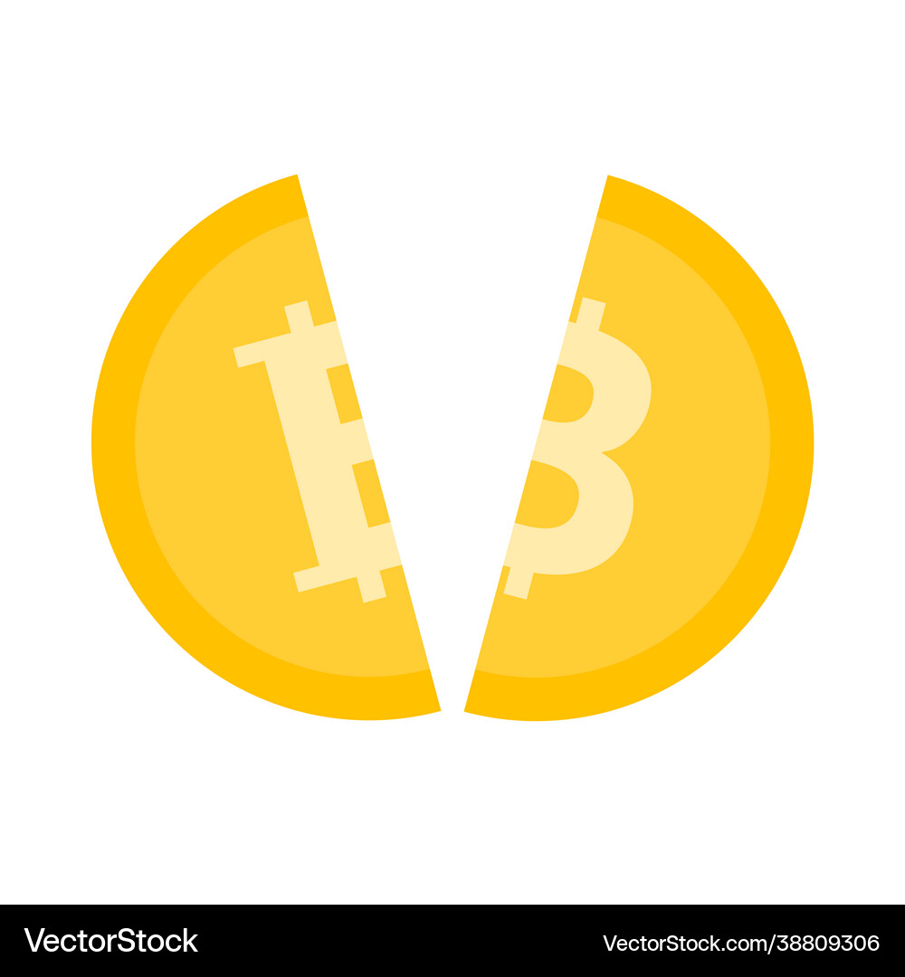 Bitcoin halving cracked block rewards – Royalty-Free Vector | VectorStock