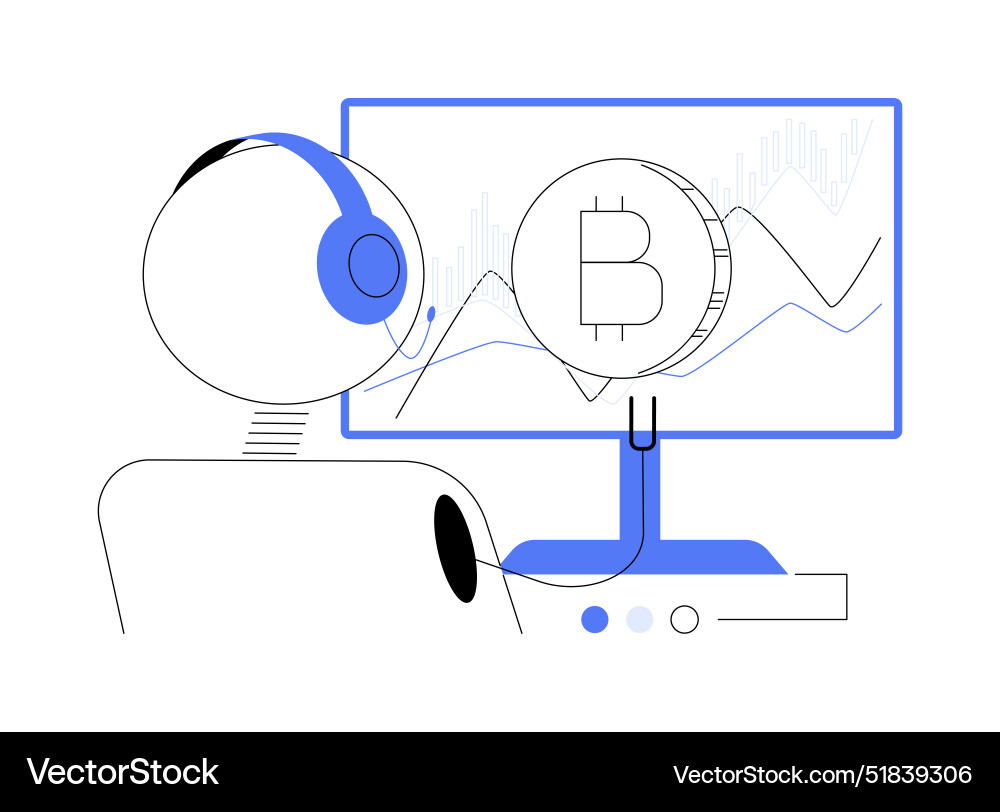 Cryptocurrency trading bot abstract concept Cryptocurrency trading bot abstract concept vector image