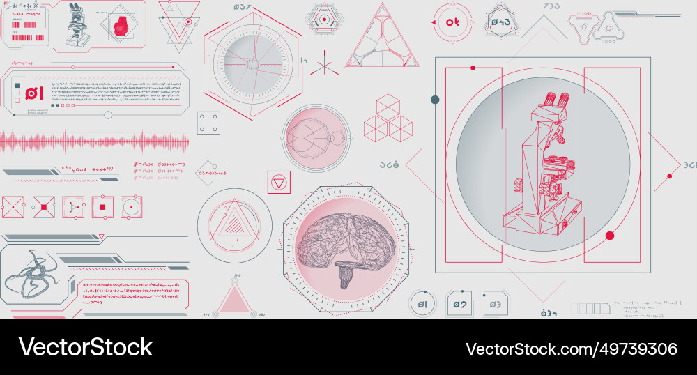 Data elements for sci-fi interface Data elements for sci-fi interface vector image
