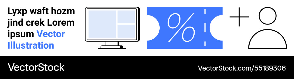Digital interface with discount ticket and user Digital interface with discount ticket and user Vector Image