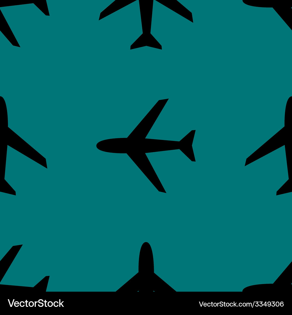 Plane web icon flat design seamless pattern Vector Image
