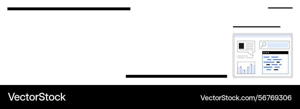 Web search interface with charts text blocks Web search interface with charts text blocks Vector Image