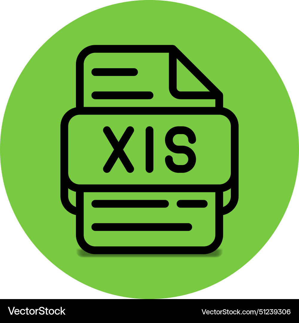 Xls file type icon files and document format vector image