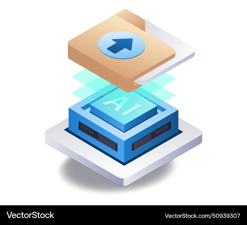 Artificial intelligence data management flat Artificial intelligence data management flat vector image