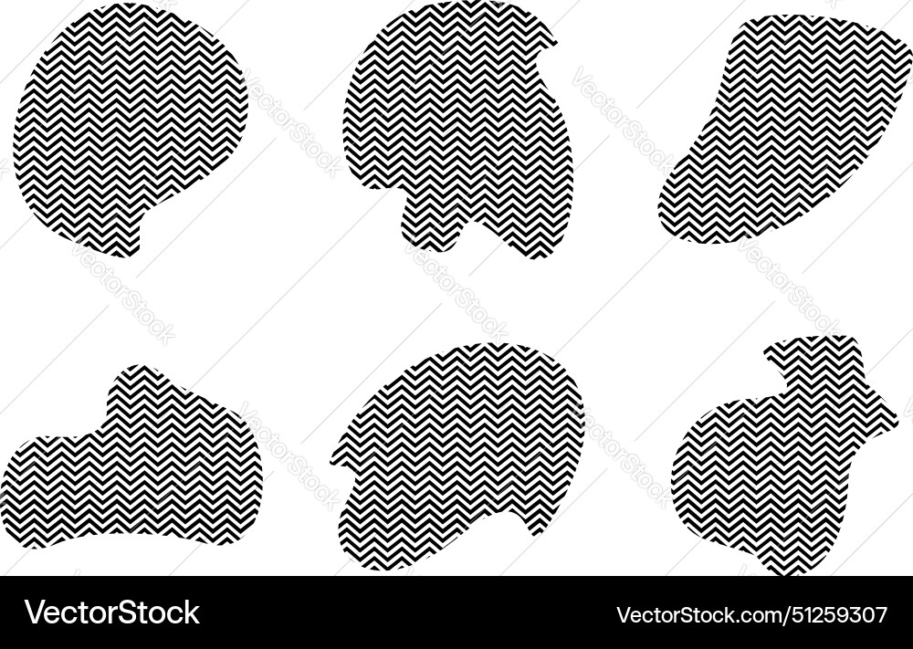 Blobs Fluid Formen mit zick zag Streifen Piktogramm Blobs Fluid Formen mit zick zag Streifen Piktogramm vektorbild