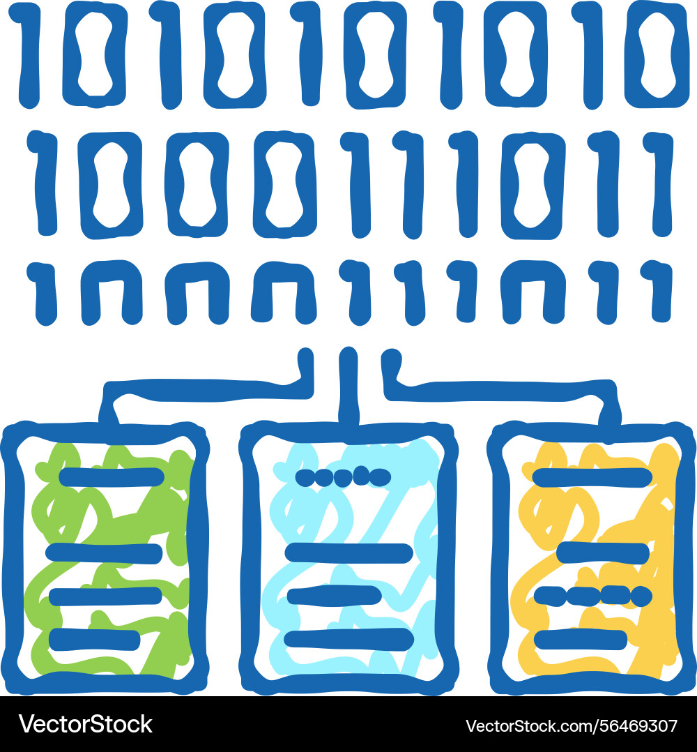 Files encryption icon doodle sign vector image