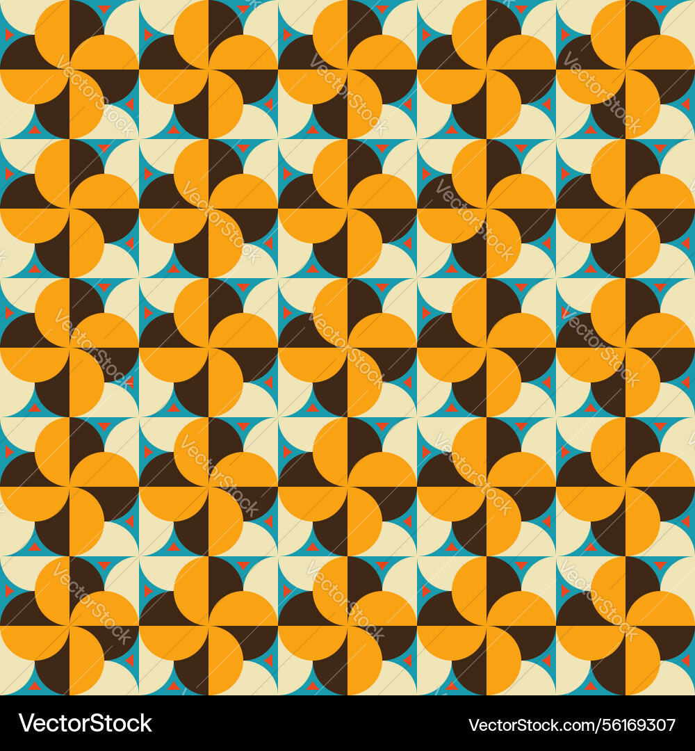 Geometric seamless pattern with symmetrical circle vector image