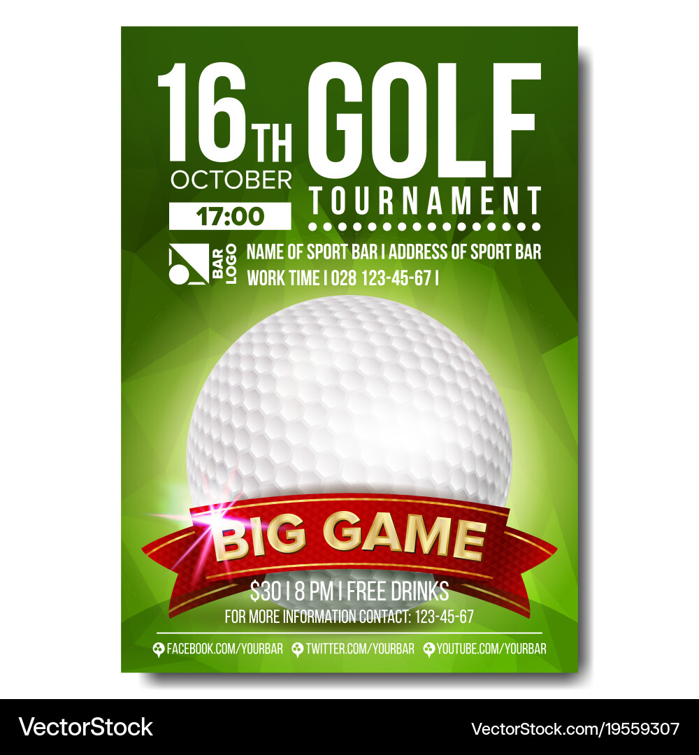 Golf Tournament Poster Vector Image