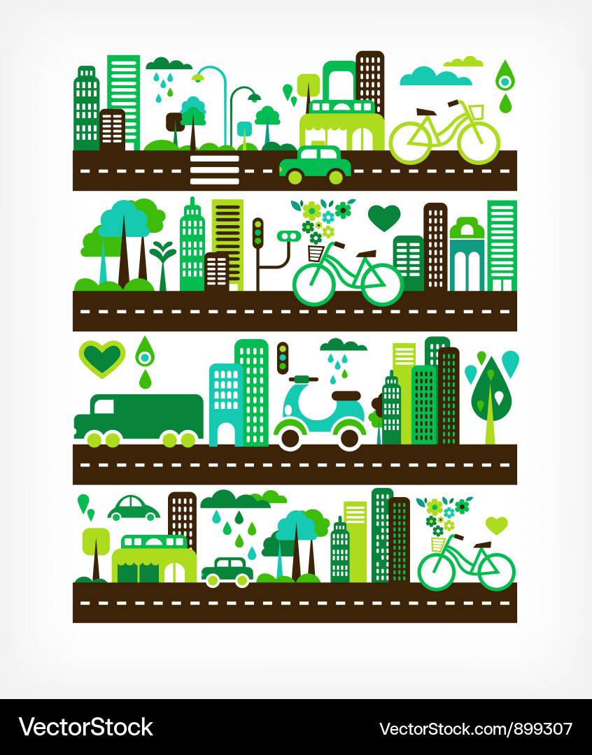 Green city Royalty Free Vector Image - VectorStock