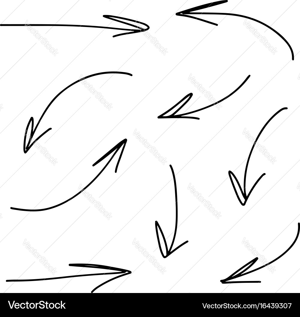 Hand Drawn Pointers & Arrows vector image