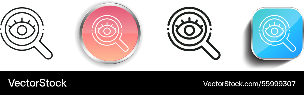 Lens icon thin linear regular and button style Lens icon thin linear regular and button style Vector Image