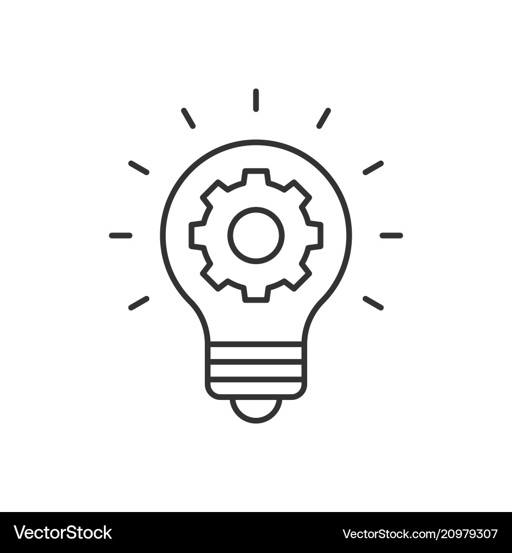 Lightbulb with Cog - Innovation Icon vector image