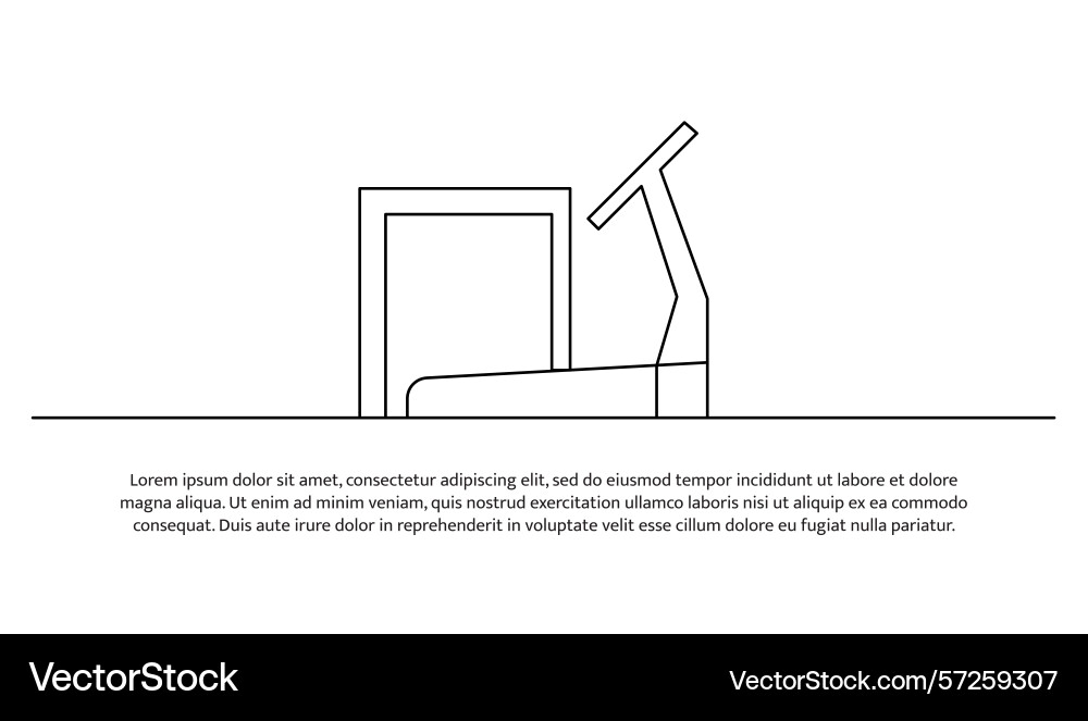 One line treadmill running abstract minimal One line treadmill running abstract minimal vector image