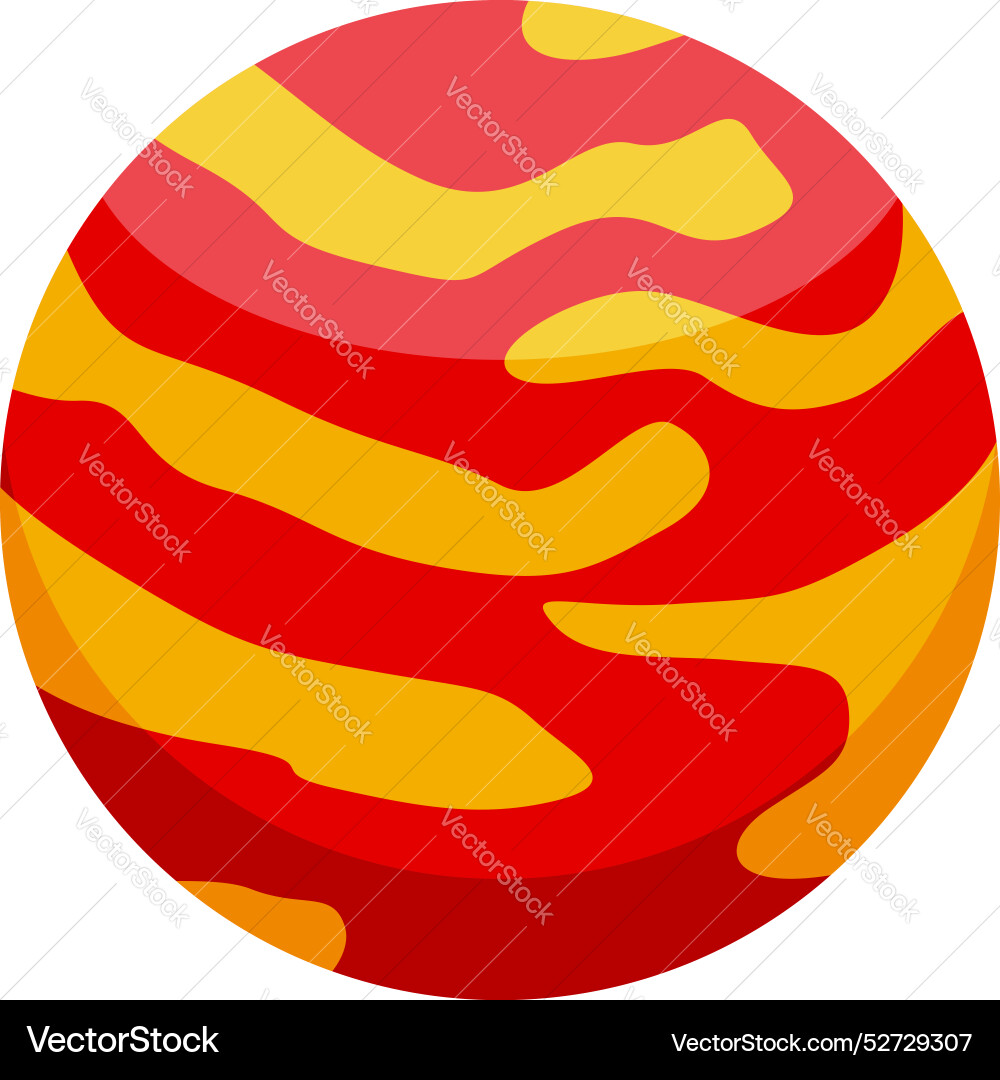 Red and yellow planet rotating in space Red and yellow planet rotating in space Vector Image