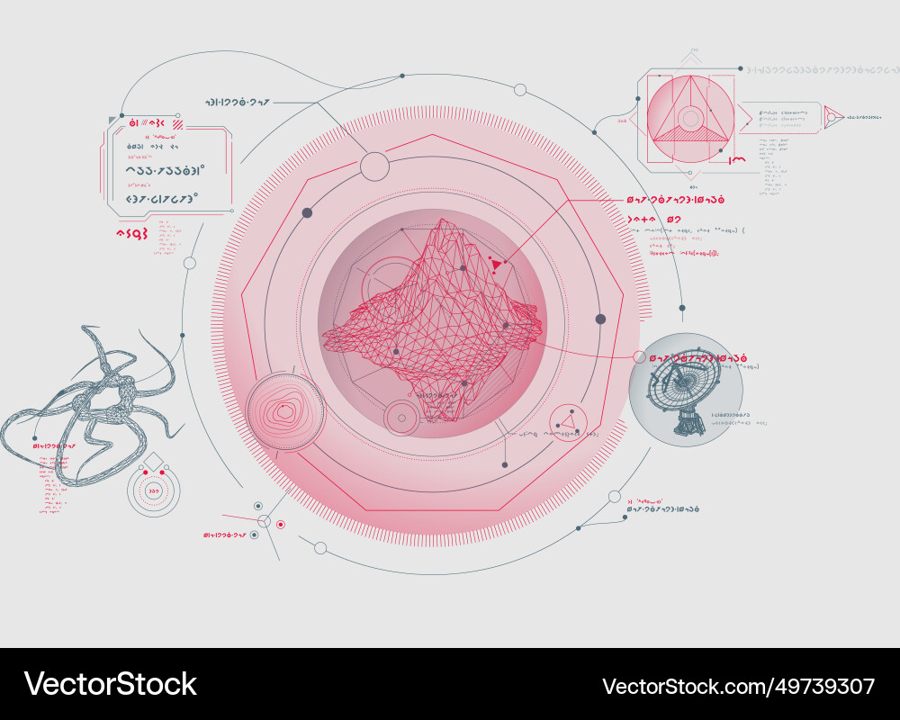 Sci-fi hud interface for data research Sci-fi hud interface for data research Vector Image