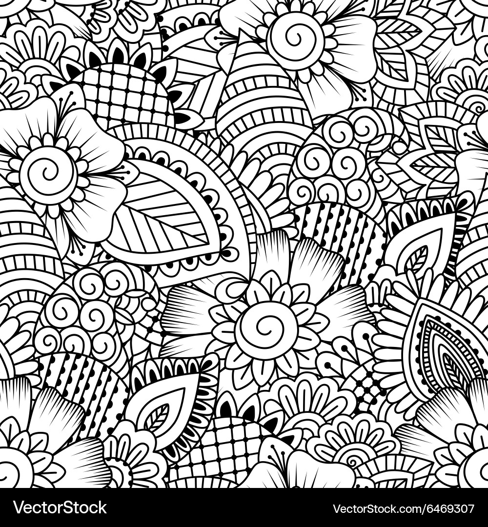 Seamless black and white pattern vector image