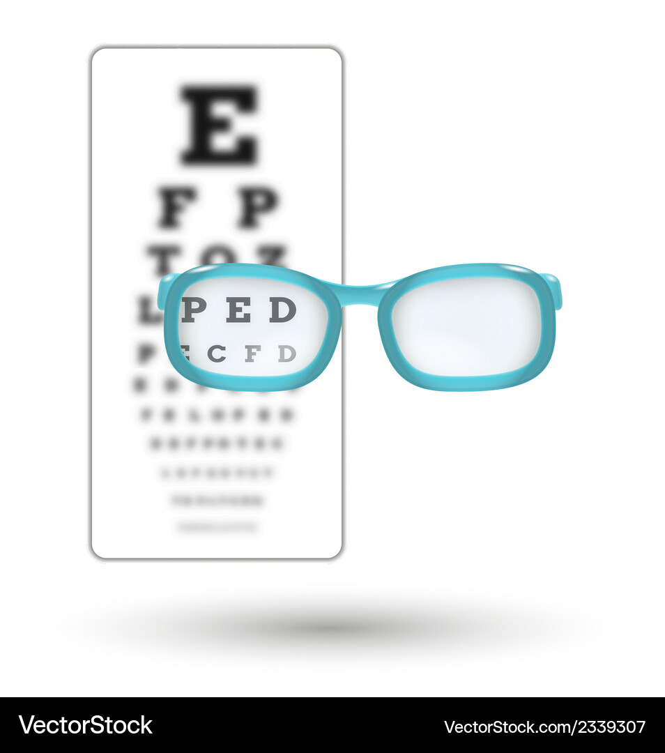 Snellen Chart with Glasses Vector Image