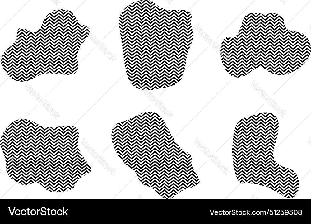 Blobs fluid shapes with zig zag stripes pictogram Blobs fluid shapes with zig zag stripes pictogram Vector Image
