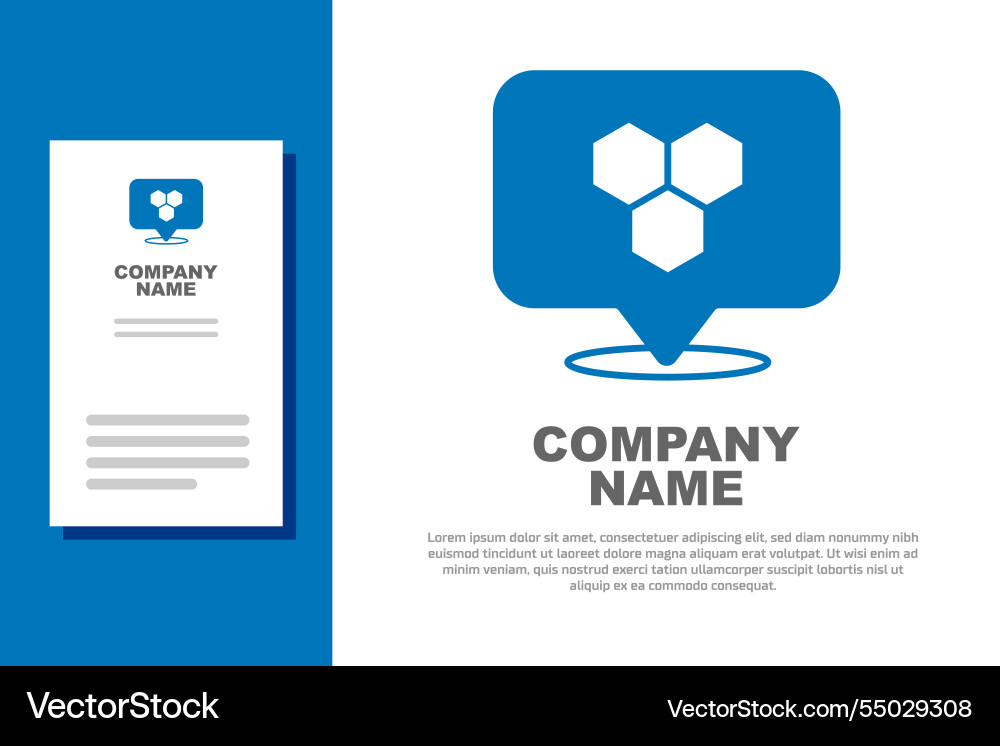 Blue honeycomb bee location map pin pointer icon Blue honeycomb bee location map pin pointer icon vector image