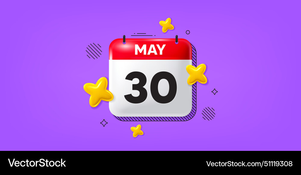 Calendar date 3d icon month event schedule Vector Image