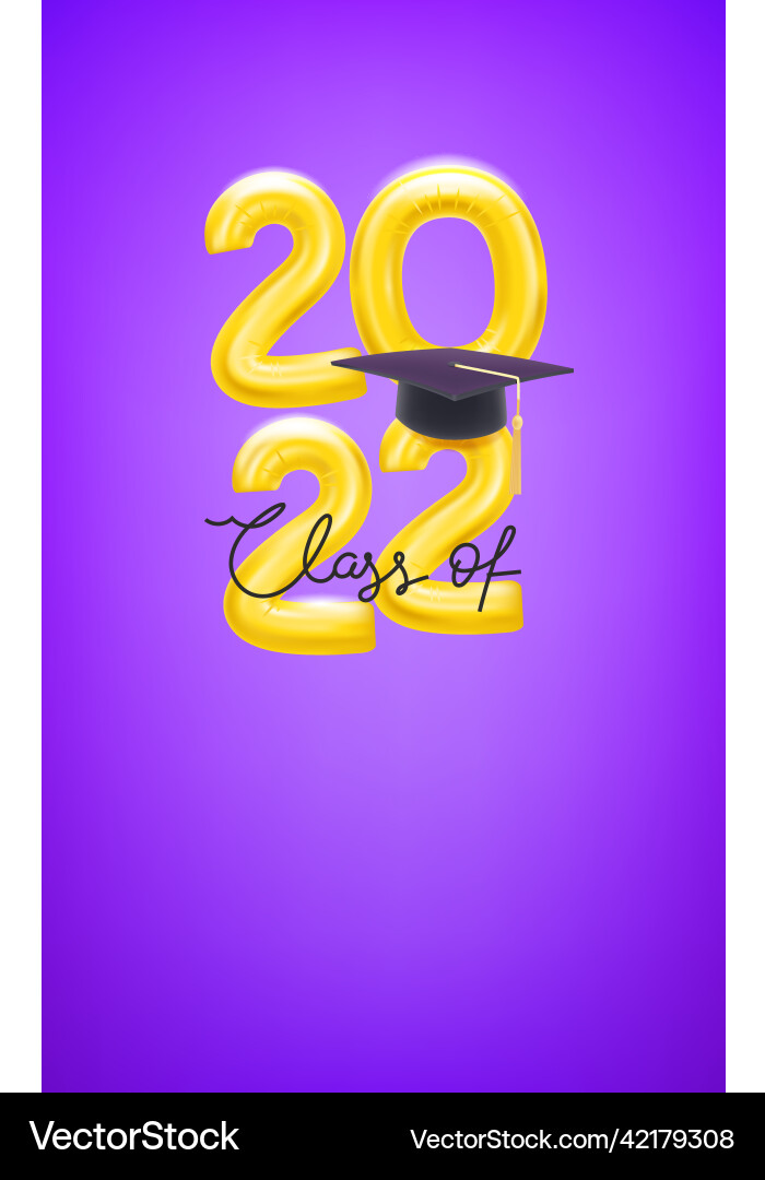 Class of 2022 vertical card with calligraphic Class of 2022 vertical card with calligraphic Vector Image