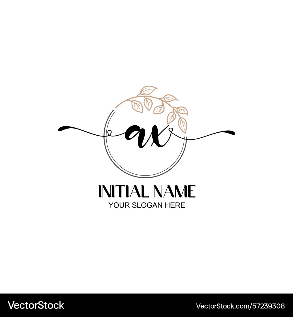 Elegant ax initial logo design with botanical Elegant ax initial logo design with botanical Vector Image