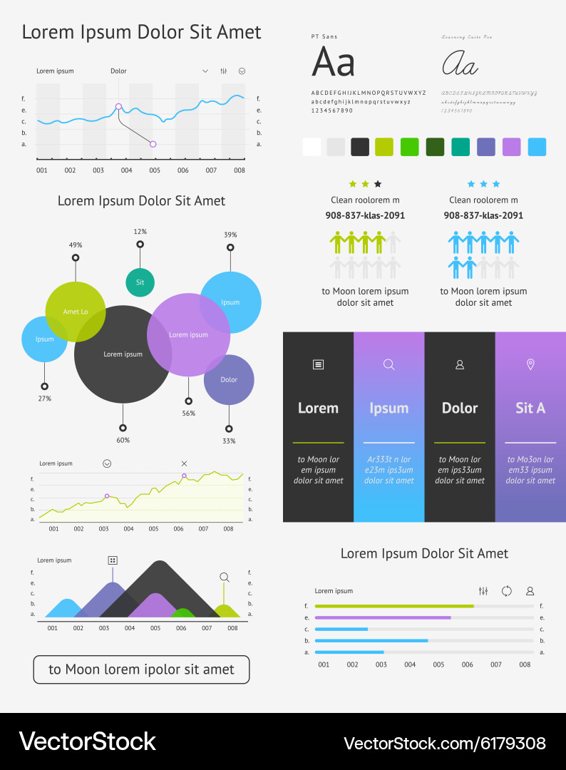 Elements of infographics and user interface vector image