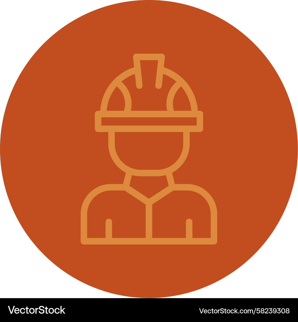 Factory Line Worker Icon - Multi Color Vector Image