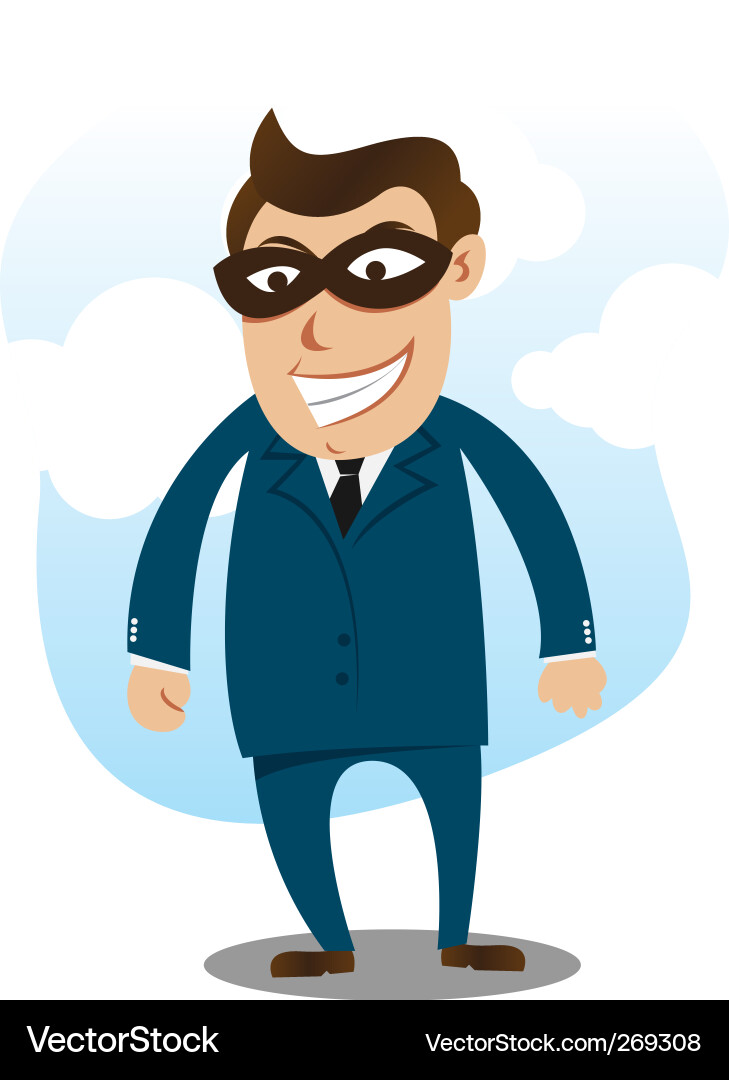 Man in Suit - Thief Illustration Vector Image