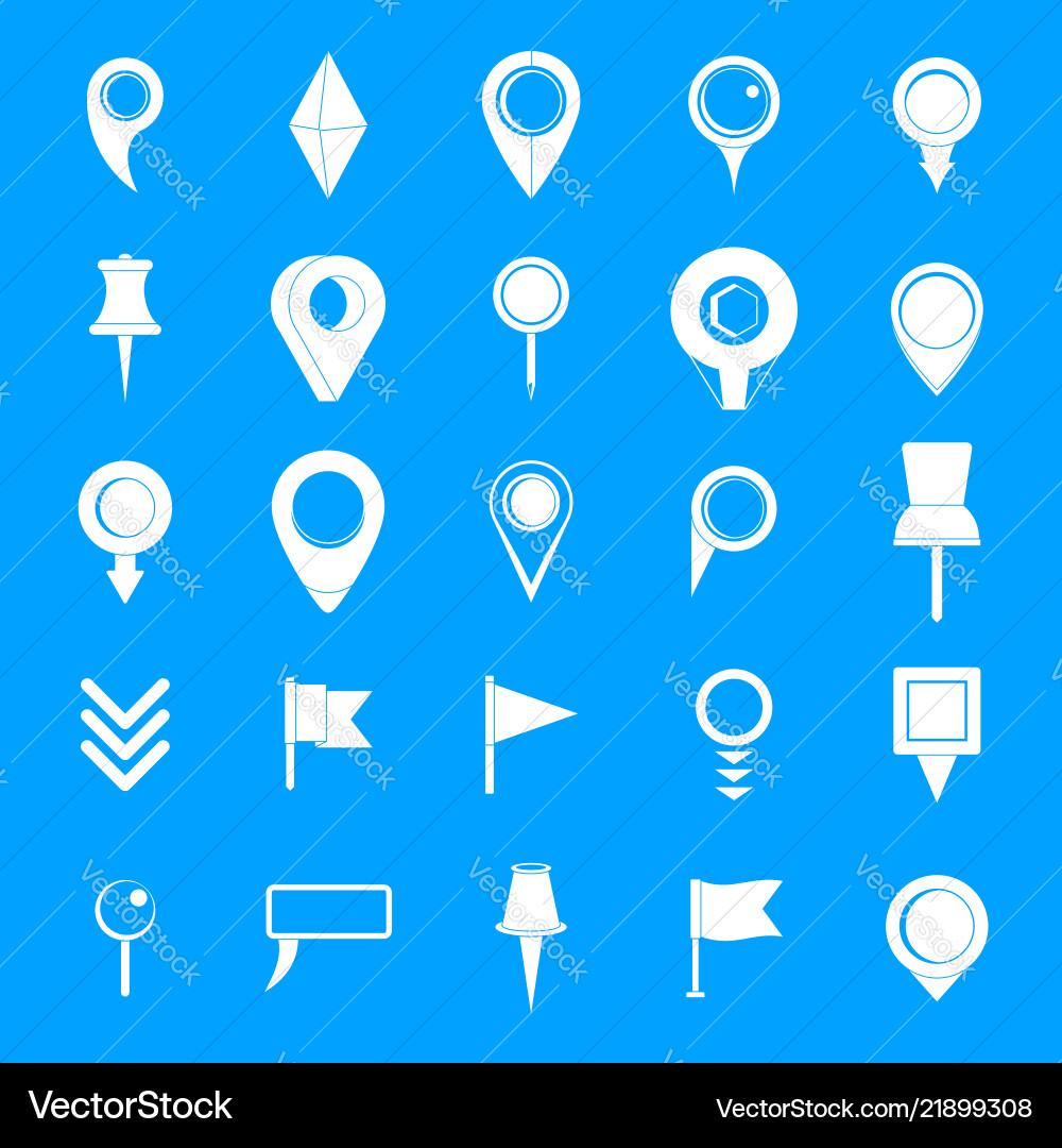 Map pointer icons set simple style Map pointer icons set simple style vector image