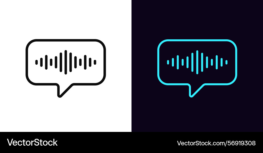 Outline voice message icon with editable stroke Outline voice message icon with editable stroke vector image