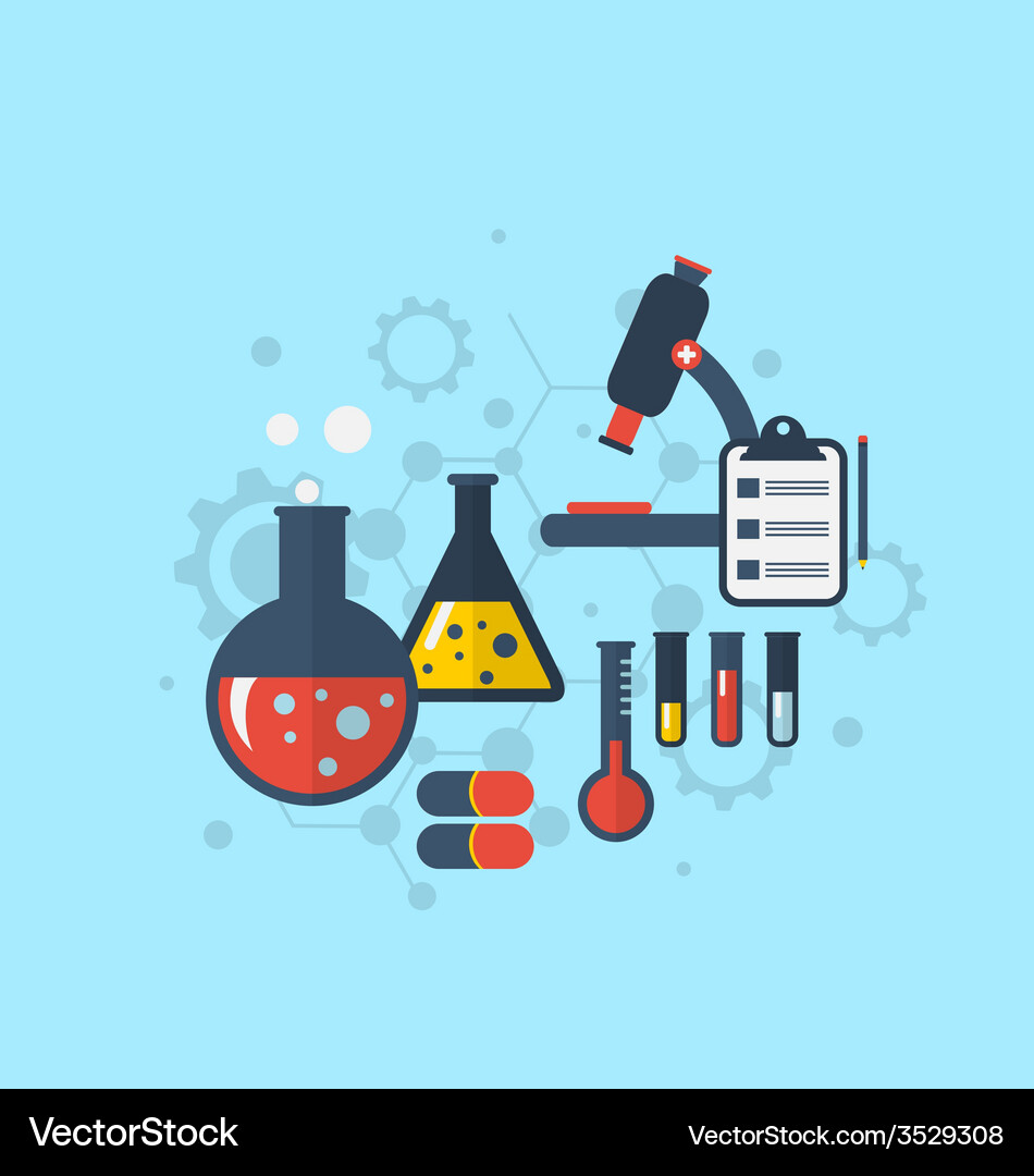 Template for showing various tests being conducted Vector Image