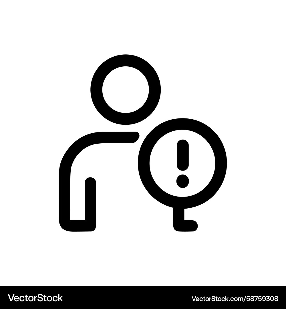 User with Exclamation Mark Icon Vector Image