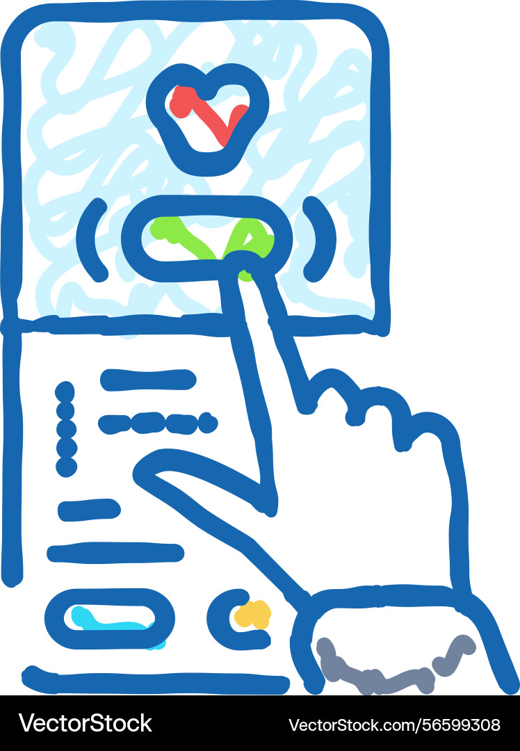 Visual feedback ux ui design icon doodle Visual feedback ux ui design icon doodle vector image