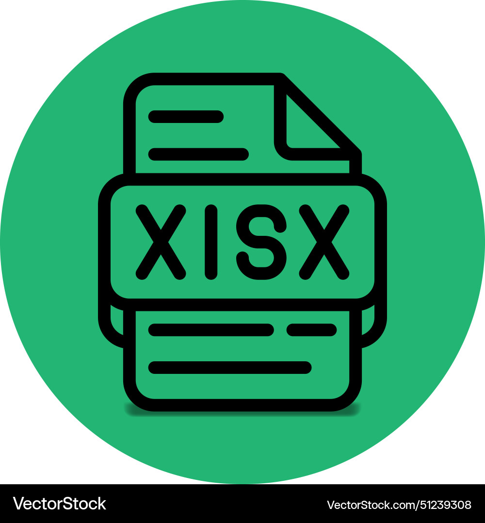 Xlsx file type icon files and document format Vector Image