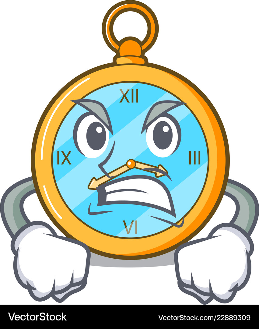 Angry antique watch isolated on a character – Royalty-Free Vector |  VectorStock, image size:851x1080