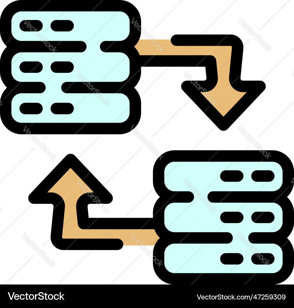 Change data server icon flat Change data server icon flat vector image