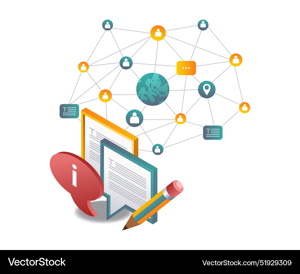 Data Network Systems Isometric vector image