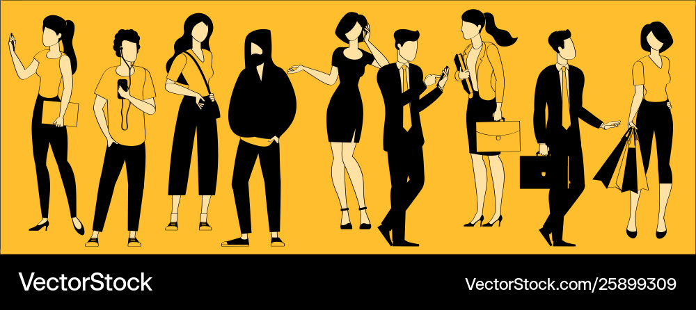 Ink graphics character set vector image