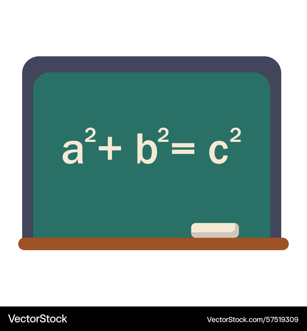 Math chalkboard pythagorean theorem Math chalkboard pythagorean theorem Vector Image