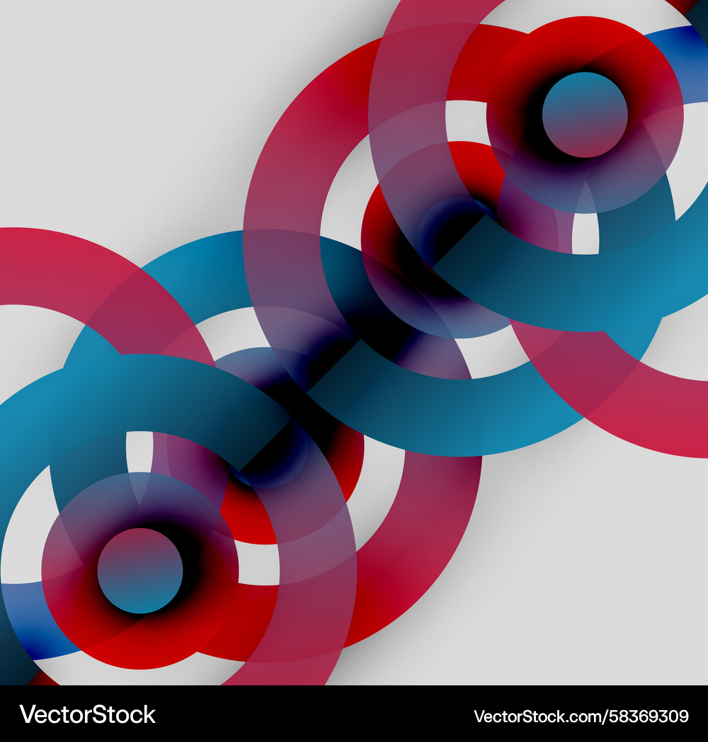 Overlapping Circles - Red & Blue Vector Image