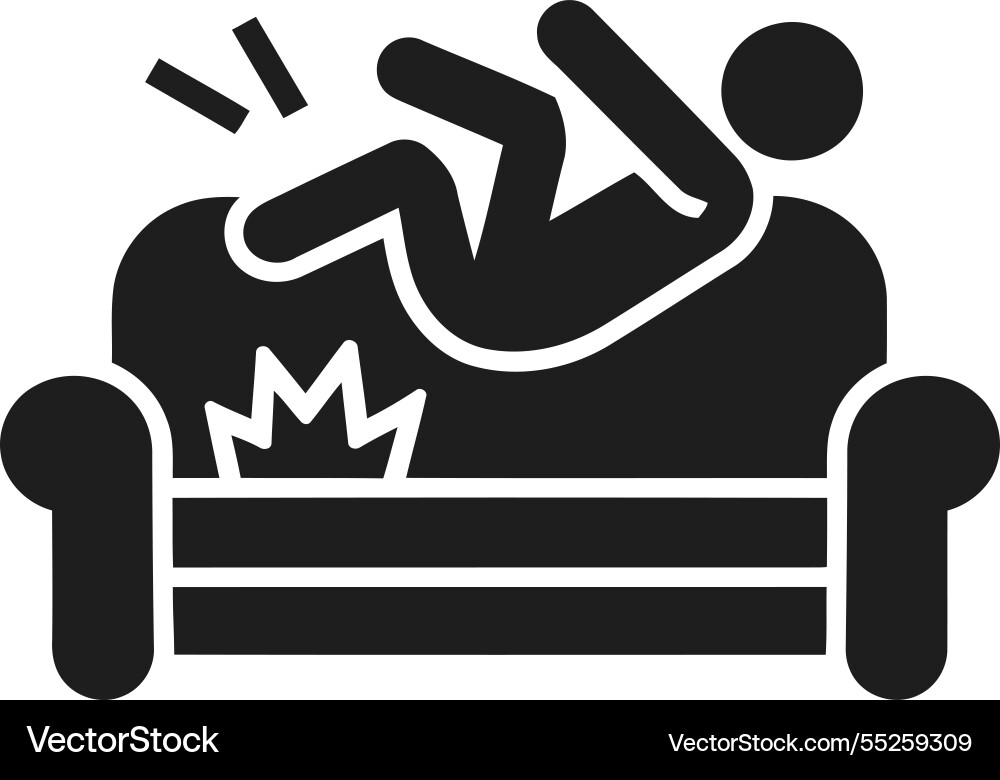 Sofa fall icon Royalty Free Vector Image - VectorStock