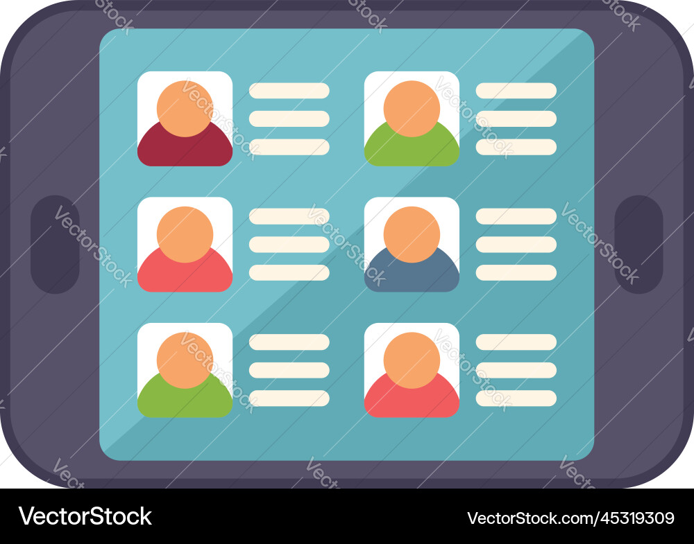 Tablet database icon flat platform access Tablet database icon flat platform access vector image