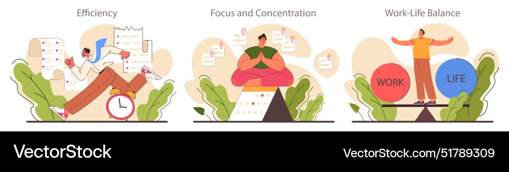 Time management skills character with self Time management skills character with self Vector Image