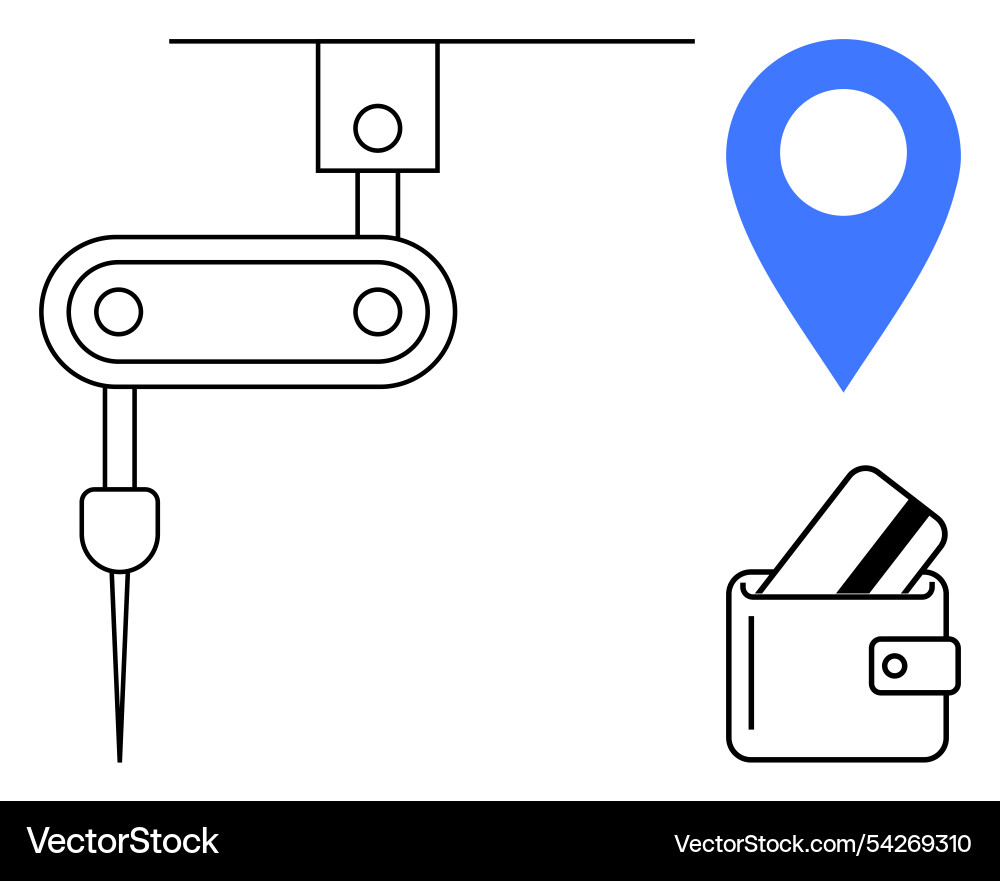 Automated checkout with credit card Automated checkout with credit card Vector Image