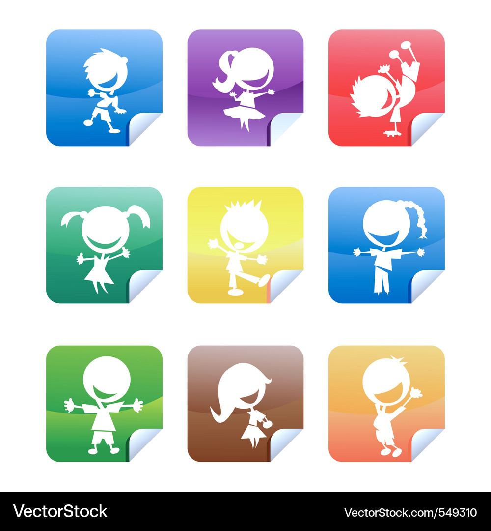 Cheerful Sticker Collection Vector Image